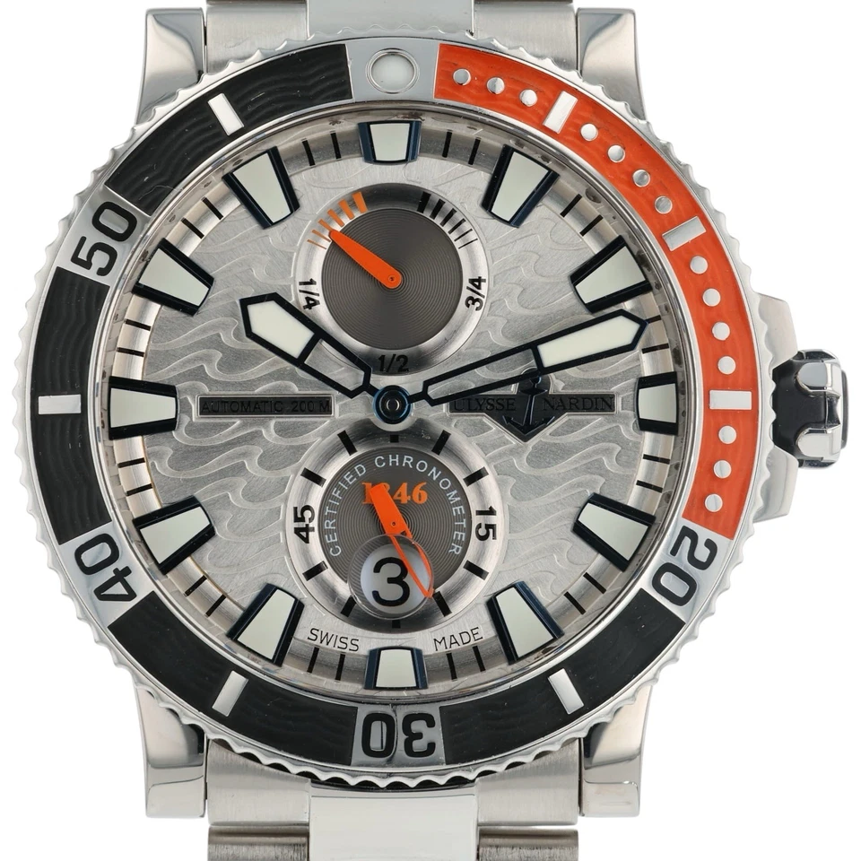 Ulysse Nardin Maxi Marine acero inoxidable esfera plateada 45 mm automático para hombre 263-90 Foto 2 de 4