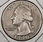 *SILVER* 1940  Washington Quarter - 90% Silver