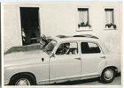 Genuine Photo car Mercedes W 120 in front of house, woman at the wheel 1950s