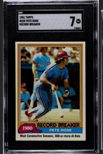 1981 Topps - Record Breaker Pete Rose #205 SGC Graded 7 Near Mint- Phillies