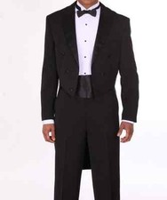 Men's Tuxedo Suit with Long Tail, comes with Pants, black  White Fortino Landi