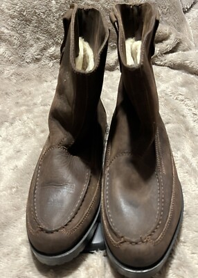 Vintage Cole Haan Brown Leather Moc Toe Hiking Work Boots Men’s 10M Made Brazil cole haan country boots products for sale | eBay main image 4