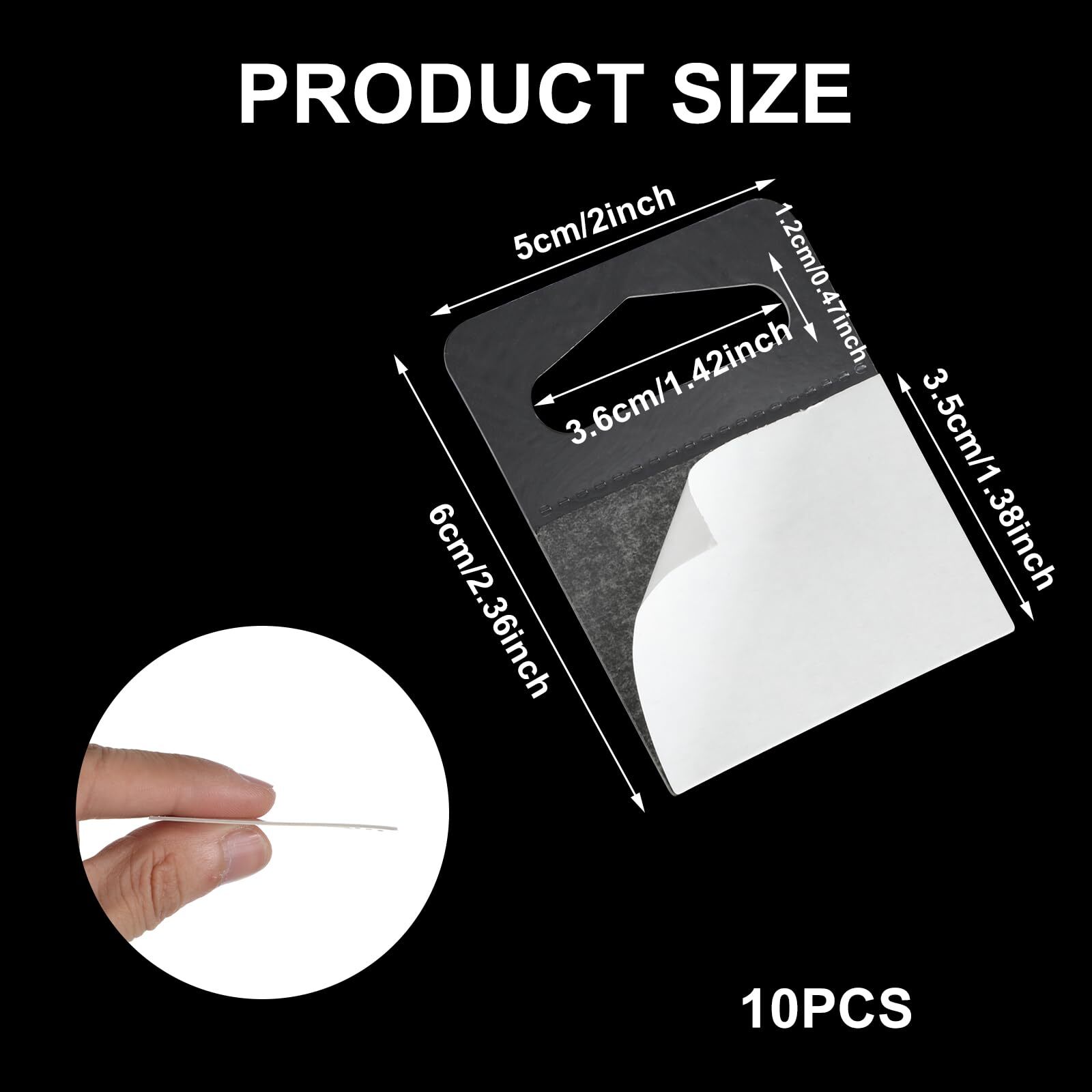 10Pcs Adhesive Picture Hangers Clear Self Adhesive Frame Hanger Hooks