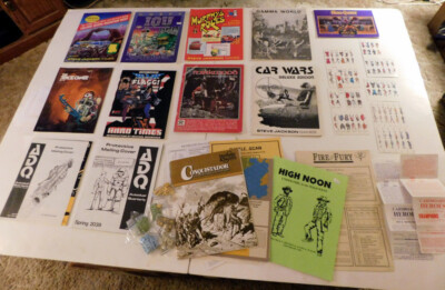 Gamma World Steve Jackson Games cardboard Heroes Grups Car Wars Space Gamer lot