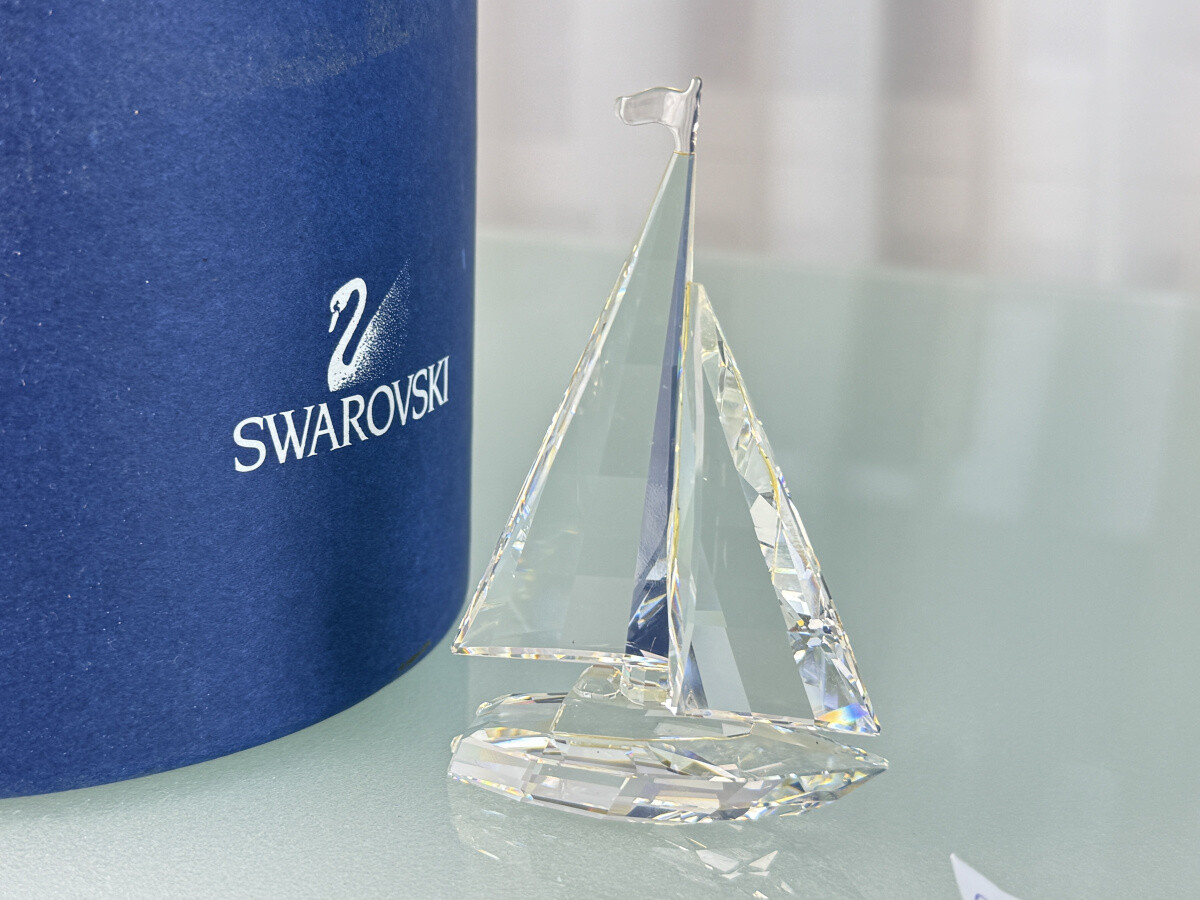 Swarovski Figurine Crystal 183269 Sailing Boat 3 7/8in Ob