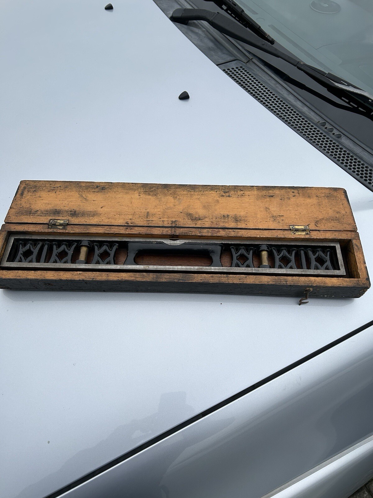 Vintage Rabone Cast Steel And Brass 18” Engineers Spirit Level Warrented, Rare