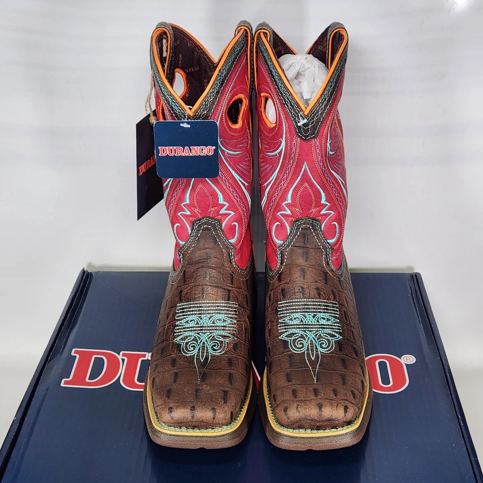 Tamanho 5.5 Big Kids - Durango Lil' Rebel - Emboss Gator / Vermelho Elétrico / Turquesa - Imagem 4 de 4