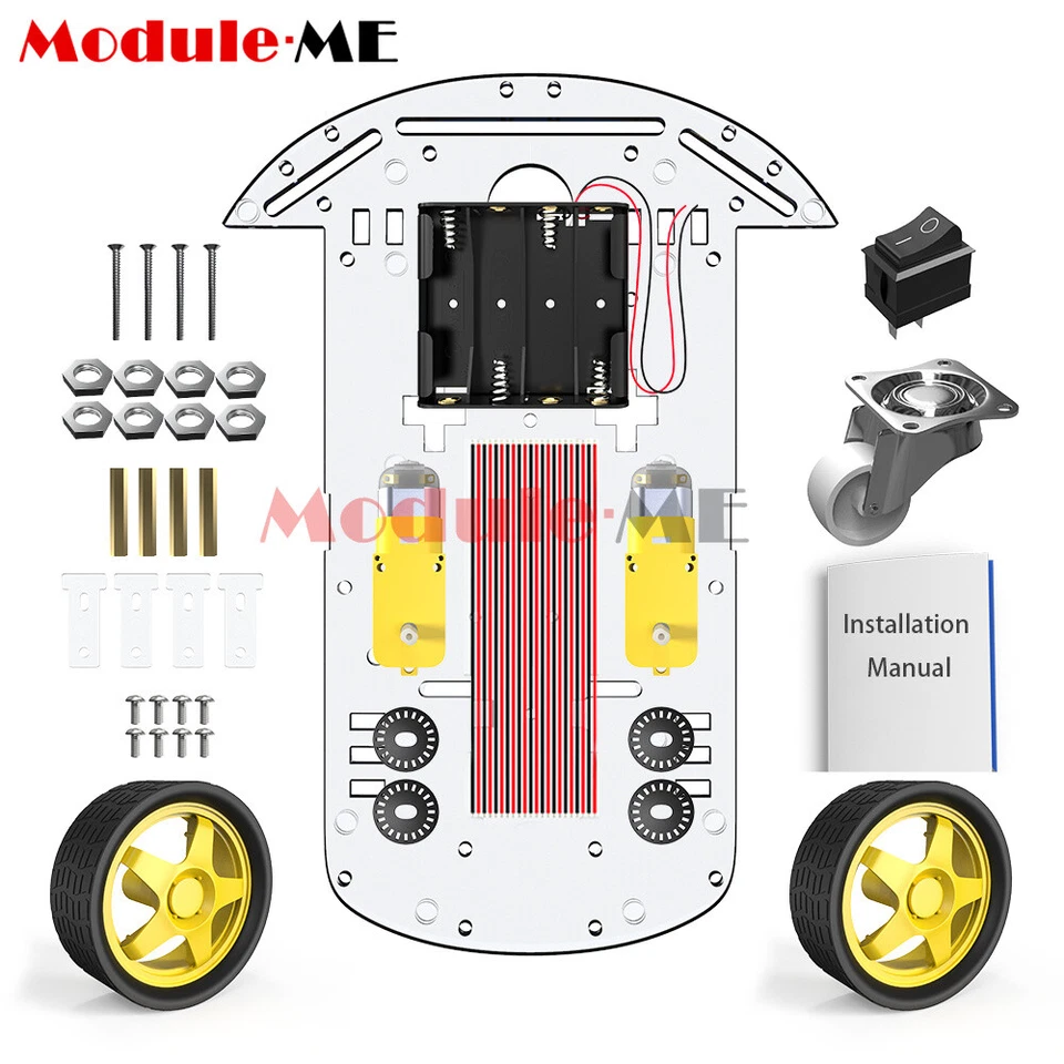 Avoidance Tracking Smart Robot Car Chassis Kit Ultrasonic module For Arduino K - Image 3 of 4