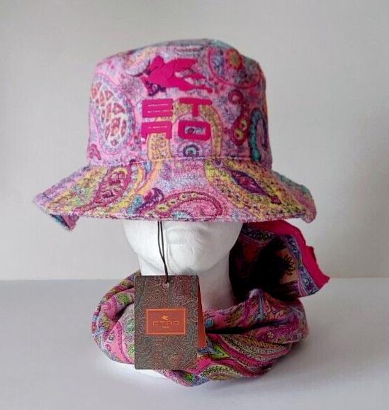 Etro Paisley Print Bucket Hat Size 57 Like New ETRO Multicolor Paisley Bucket Hat Reg. $460 size 57 (M) NWT  main image 4