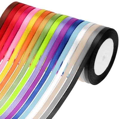  18 Rollen dünne Bänder, Stoffbänder, sortiertes Band, buntes Band, Geschenkband