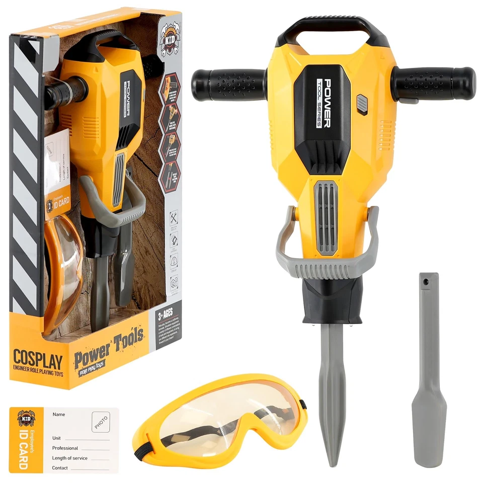 Kids Hammer Drill Toy With Realistic Sounds Pretend Play Tool Set For Toddlers