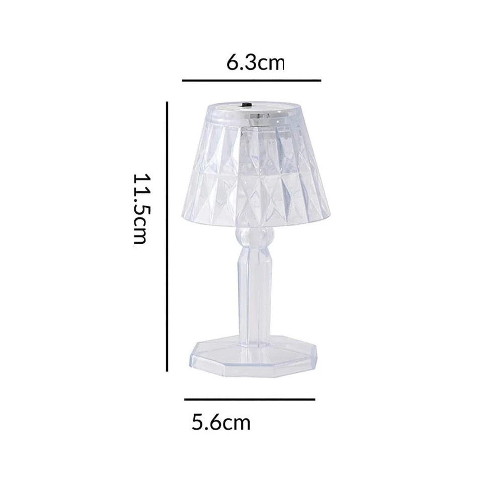 MINI LAMPADA TAVOLO COMODINO DIAMANTATA EFFETTO CRISTALLO LUCE CALDA DECORATIVA - Immagine 3 di 4