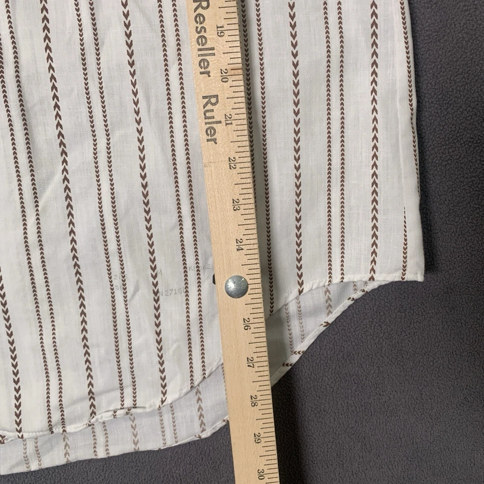 Camisa De Colección The Barrington Shop M 15.5 Off White Brown Jewel Press AOP AÑOS 70 Foto 4 de 4