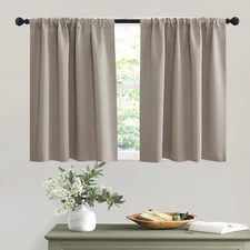 RYB HOME short Curtains Sand Half Window Curtains. Shades Wide 34” W X 36” L