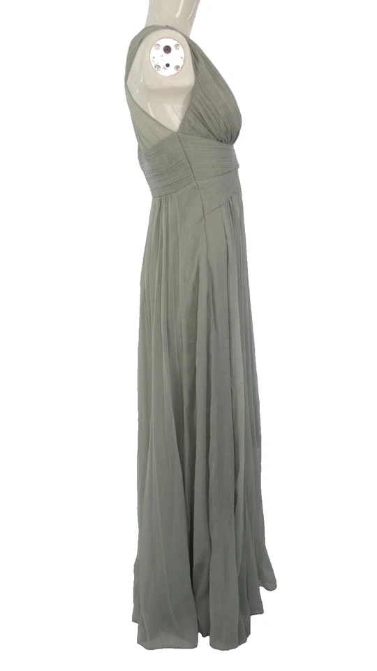 Vestido largo plisado gris para dama de honor talla UK 10 de ASOS Foto 4 de 4