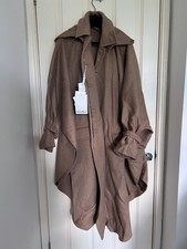 Max Mara Lecce Hooded Coat 100% Camel Wool Size L Rrp £2600!!!