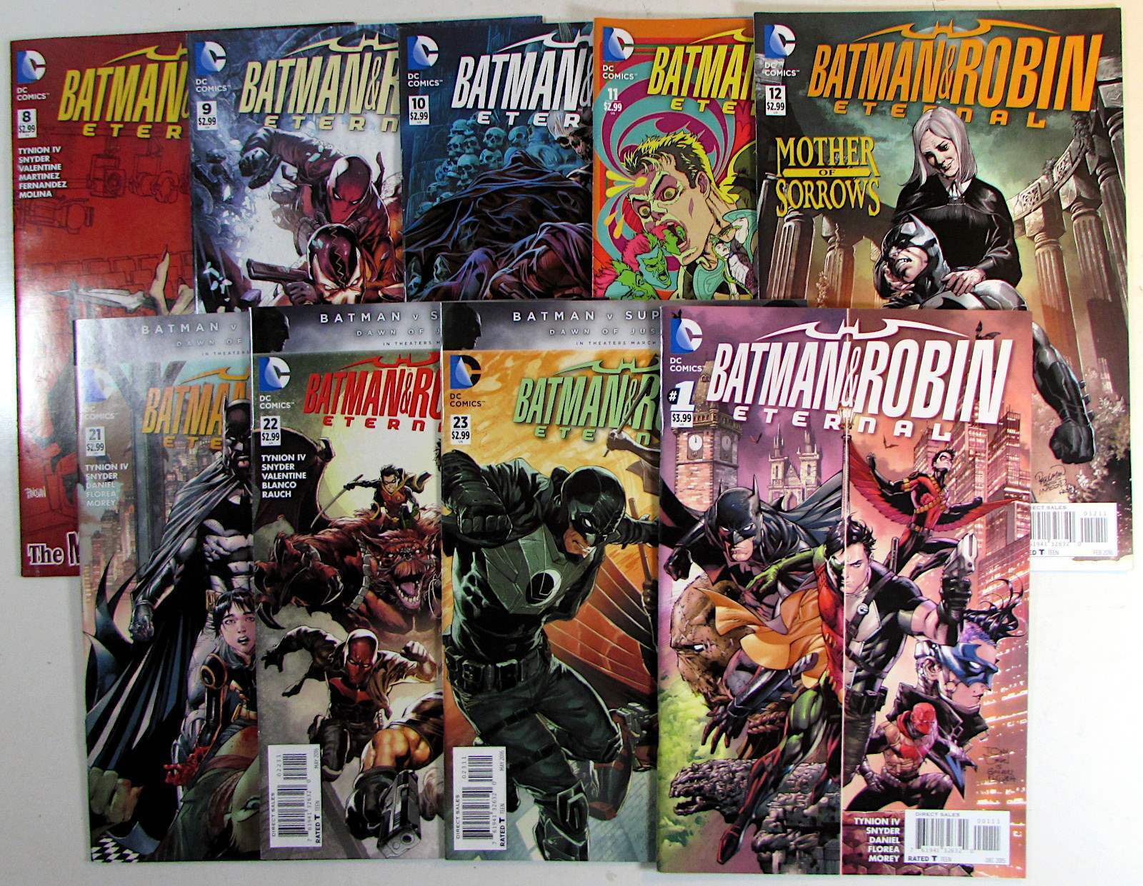 Batman & Robin Eternal Lot of 9 #1,8,9,10,11,12,21,22,23 DC (2015) Comics