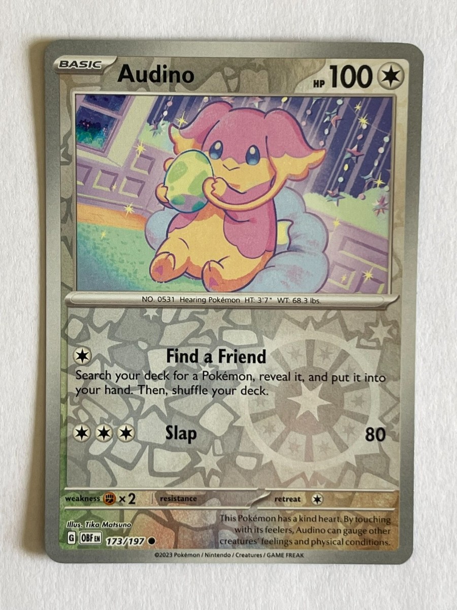 POKEMON 2X AUDINO 173/197 COMMON REVERSE HOLOFOIL OBSIDIAN FLAMES