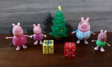 Peppa Pig Presents Pajamas Christmas Figure Set w/ Tree Original Pieces