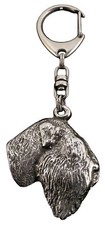 Black Russian Terrier, Chornyi Terrier - Silver-plated key ring with dog, handba