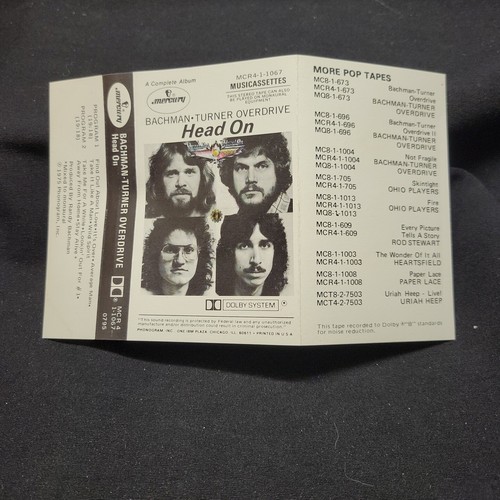 Bachman-Turner Overdrive Head On Album Cassette 1975 Mercury - Picture 5 of 6