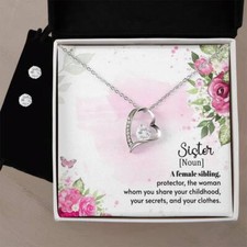 To My Sister Noun Necklace, Brother to Sister, Birthday gift For Sister