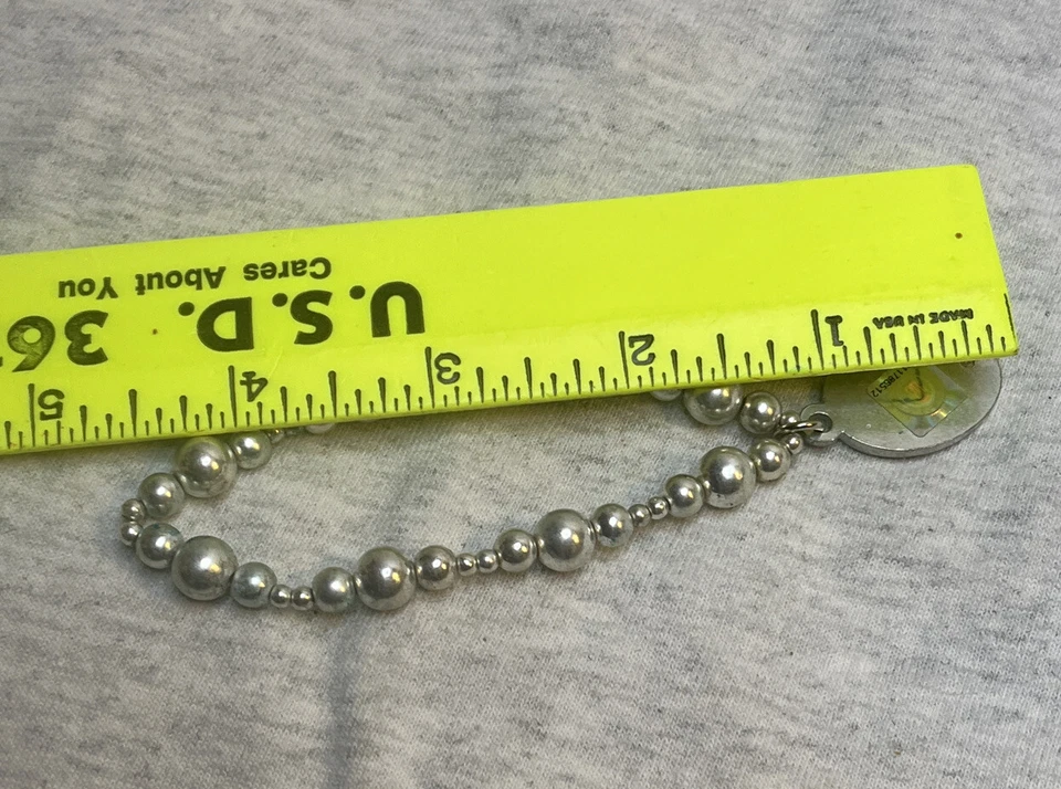 Oklahoma Sooners Football Silver Beads Bracelet OU Boomer Sooner Stretch 7” - Image 4 of 4