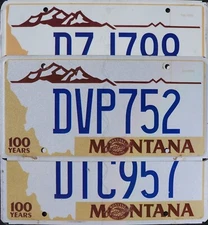 MONTANA LICENSE PLATES -100 Years License Plate Tags Random #