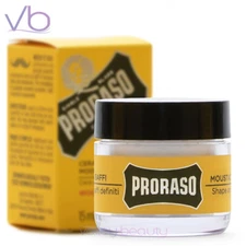 PRORASO Single Blade Wood and Spice Moustache Wax 15ml,  No Artificial Colors