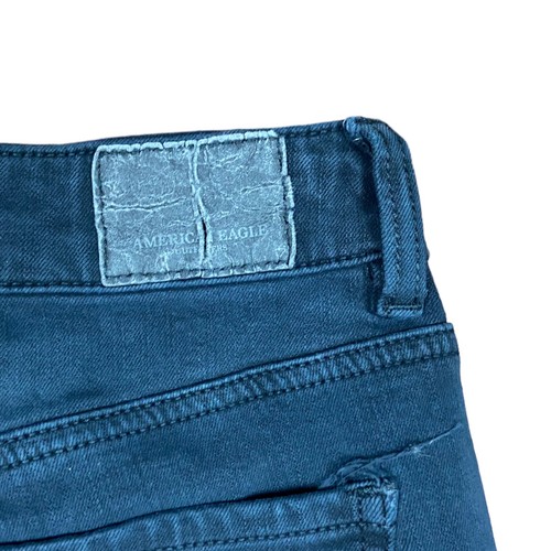 American Eagle Black Slim Leg Super Stretch Faded Denim Pants Jeans Size 4 - Picture 6 of 6