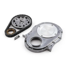 Chevy Bbc 454 Double Roller 2pc Adj Billet Steel Timing Chain Cover Kit