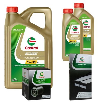 CASTROL Inspektionspaket 7 L EDGE Titanium 5W-30 LL für Audi A8 2.5 TDI