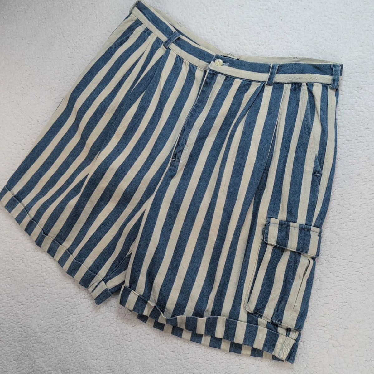 Pleated Striped Shorts for Men for sale | eBay
