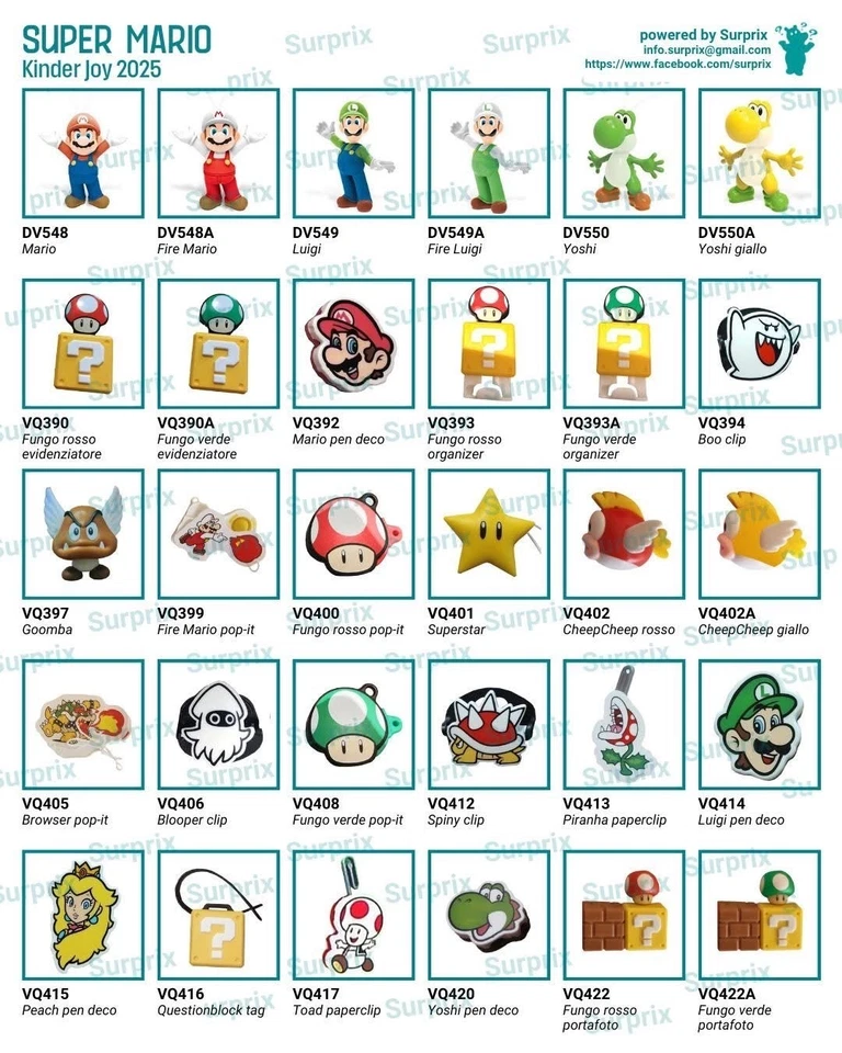 Kinder Joy Super Mario 2025 Auswahl Alle Figuren und Zubehör VQ mit BPZ NEU
