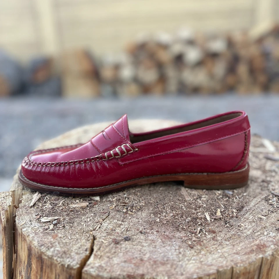 G.H. Bass WEEJUNS Red Women's Leather Penny Loafer Shoes 8.5 M - Image 3 of 4