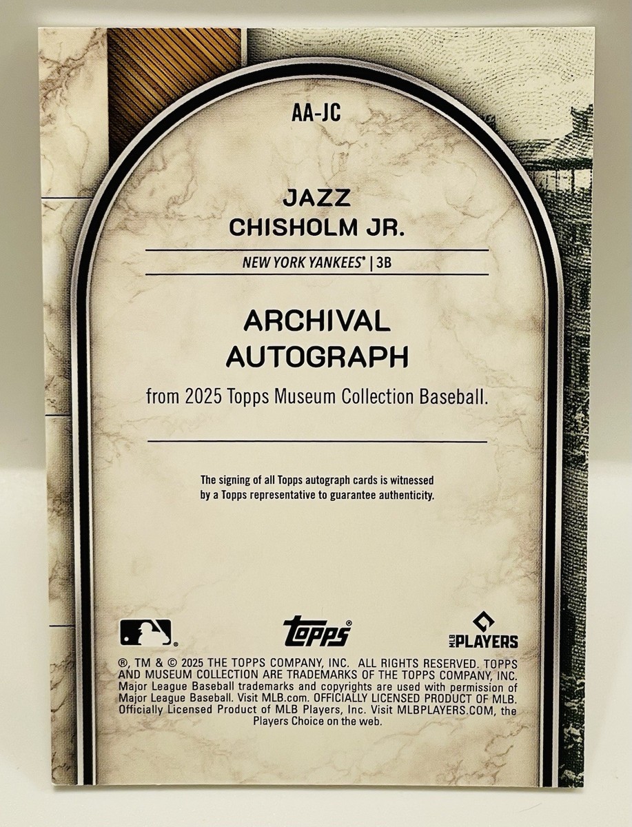 Jazz Chisholm *47/99* Auto 2025 Topps Museum Collection #AA-JC NY 