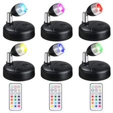 6 Pieces Battery Operated Spotlights Indoor LED Wireless Spotlight Indoor 13 ...