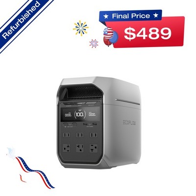 EcoFlow DELTA 3 Plus 1024Wh 1800W Portable Power Station LFP