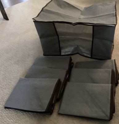 Budding Joy - 90L Storage Bags Clothes Organizer Foldable Grey Large - Set of 7