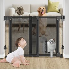 MYPIN Adjustable Heavy-Duty Baby Gate With Cat Door
