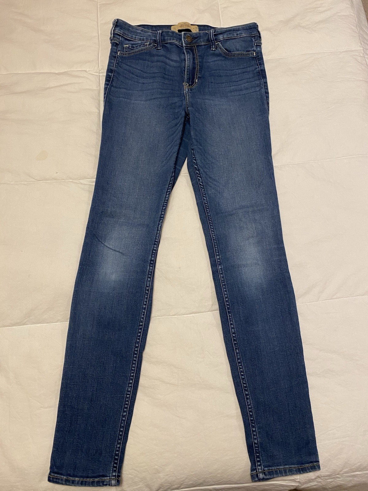 Hollister High-Rise Super Skinny Stretch Medium Wash Blue Denim Women's Jeans