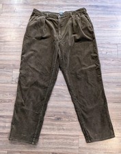 Vintage Polo Ralph Lauren Corduroy Pants Mens 38x32 Pleated Brown USA Made