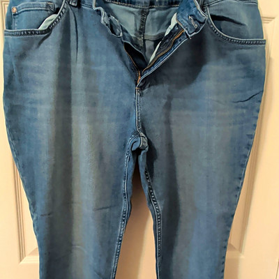 Lee Womens Plus Size 22W Blue Light Wash Regular Fit Straight Mid Rise Stretch