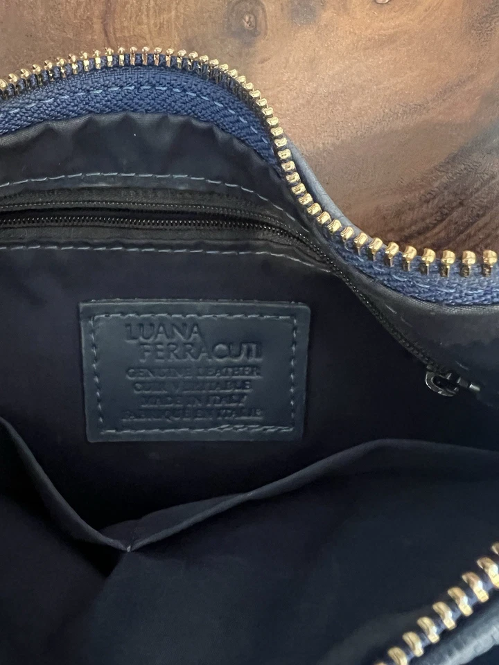 Luana Ferracuti 蓝色 100% 皮革女式短肩带包 — 第 4/4 张图片