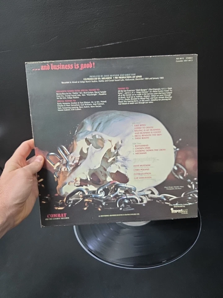 Megadeth Killing Is My Business Lp Vinyl OG 1985 Combat Press W/Hype Sticker EX - Image 3 of 4