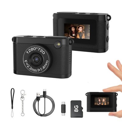 Kids Mini Digital Camera Keychain Cute Pocket Camera 720P HD Photo Video Gift