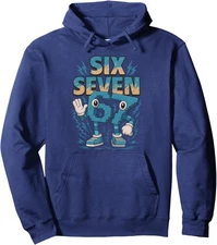 Funny Meme 67 Six Seven 6 7 Italian Brainrot  Unisex Hooded Sweatshirt