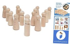 Wooden Peg Dolls 3-   10 Mom  10 Dad Set Unfinished Couple Set - 10 Of Each