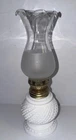 Vintage Small Milk Glass Oil Lamp, Unique