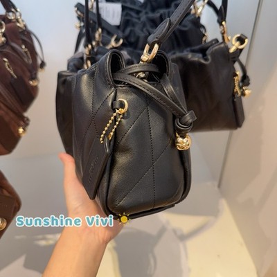 NWT Coach Faye Shoulder Bag With Quilting Gold/Black CCZ54 nappa